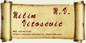 Milin Vitošević vizit kartica